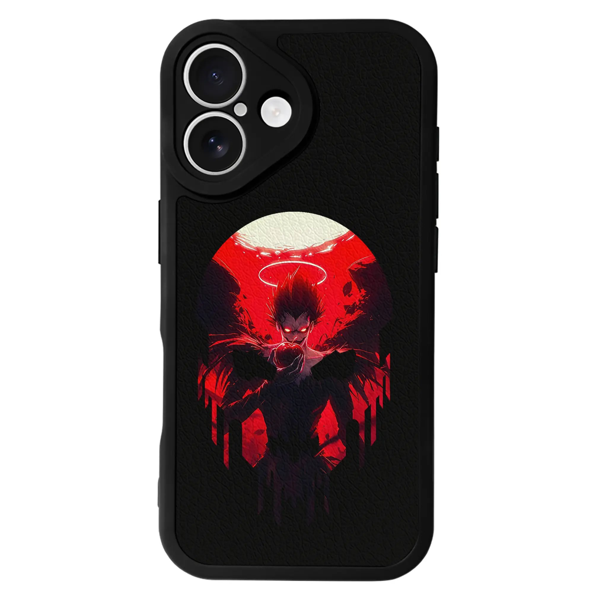 デスノート グッズ,リューク - IPhone 16シリーズ対応 ・ シリコンスマホケース ・ レザー調 ・ 高精度フィット ・ 耐衝撃 ・ ワイヤレス充電対応 ・ 精密カット